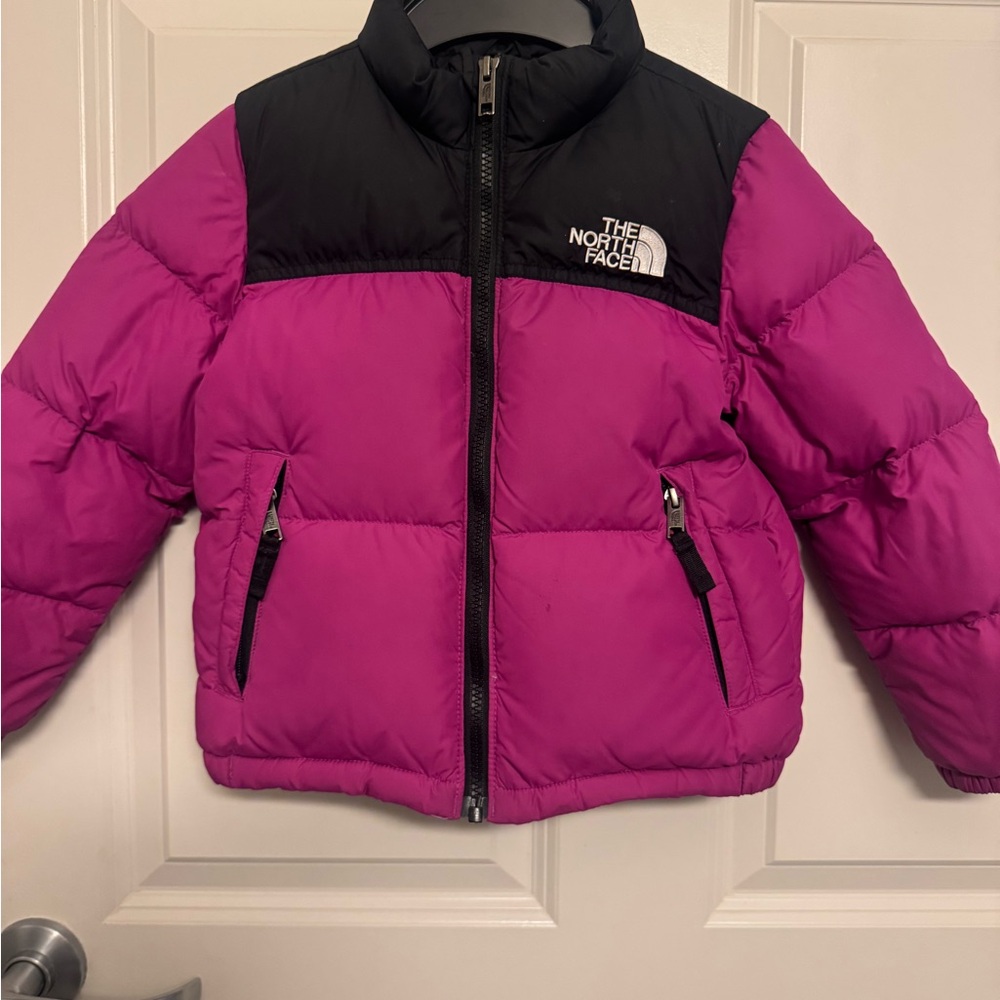 The North Face Pink and Black Puffer Jacket